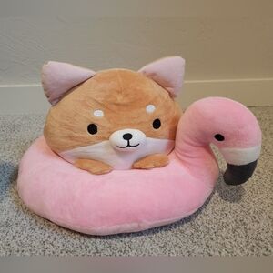 Adorable Tan and Pink Plush Toy